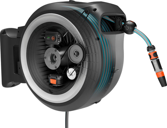 Gardena powerroll xl accu-slanghaspel solo - grijs-wit - 40 m