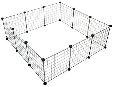 Duvo plus my home verblijf modulair voor kleine zoogdieren 107x107x35cm zwart