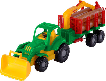 Cavallino klassieke tractor met aanhangwagen en hout, 61cm