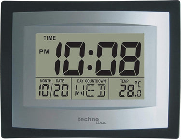 Technoline digitale wandklok - datum - temperatuur - wekkerfunctie - ws 8004