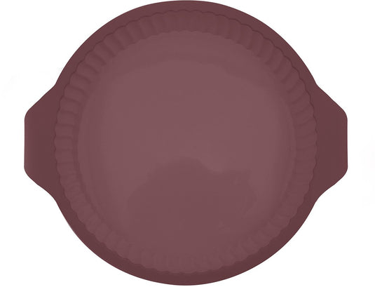 Point-virgule ronde geribde quichevorm uit platinum silicone vintage maroon 24cm