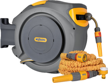 Hozelock auto reel 25 meter + superhoze uitrekbare slang 7,5 meter
