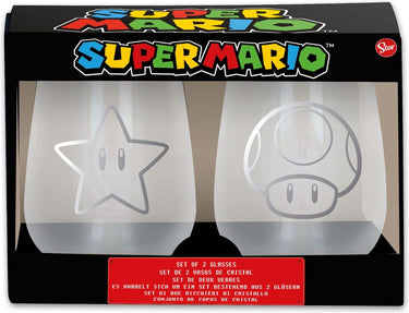 Storline nintendo - super mario crystal glasses 2-pack