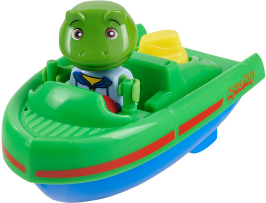 Aquaplay - waterbaanaccessoire - sportboot met kikker - badspeelgoed - groen