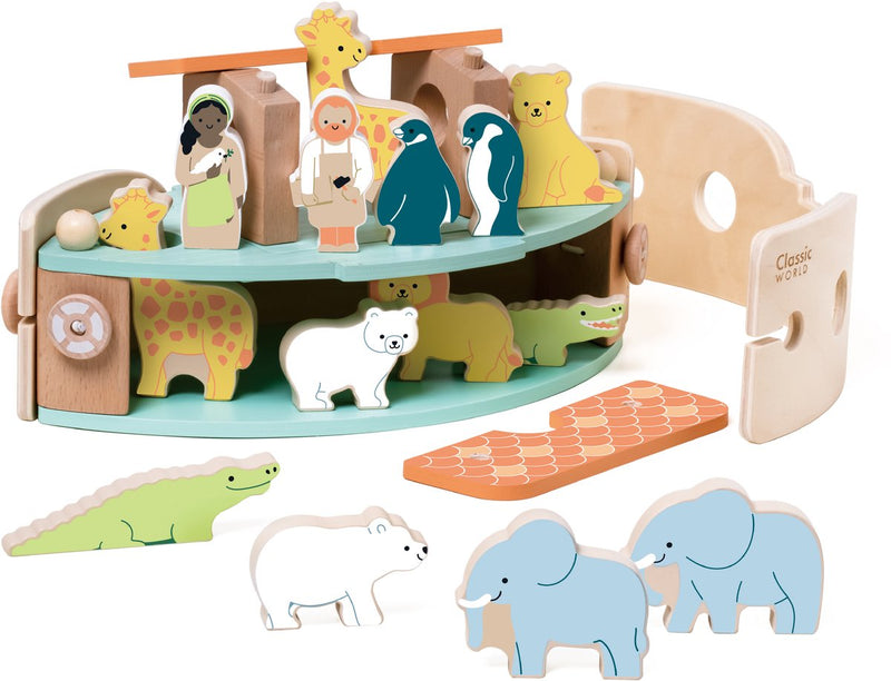 Load image into Gallery viewer, Classic world houten noah's ark boot bouwset met dieren, 16dlg.
