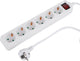 Q-link stekkerdoos - 6-voudig - randaarde - met schakelaar - 3 x 1.5 mmâ² - 1.5 m - wit