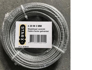 Starx - staaldraad verzinkt - 3mm dikte - rol 20 meter lengte