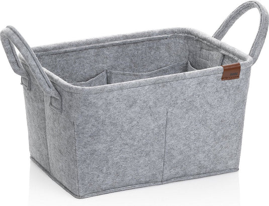 Kela badkamer - fay mand met 8 binnenzakken 35x25x20 cm - vilt - grijs