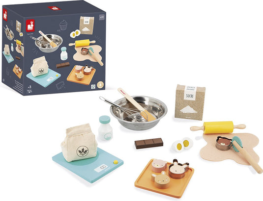 Janod - banketbakkerij - set met houten accessoires