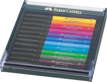 Faber-castell tekenstift - pitt artist pen - set bright 12 stuks - fc-267421