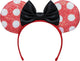 Disguise disney - minnie, minnie mouse hoofdband met pailletten en strikoren, rood zwart, ã©ã©n maat, kind