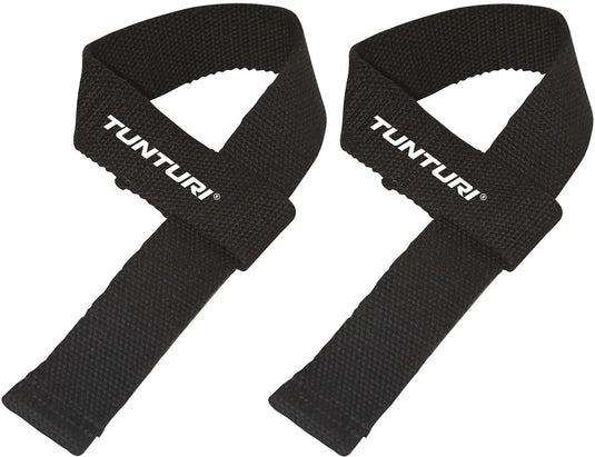 Tunturi powerlifting straps - deadlift straps - per paar - zwart