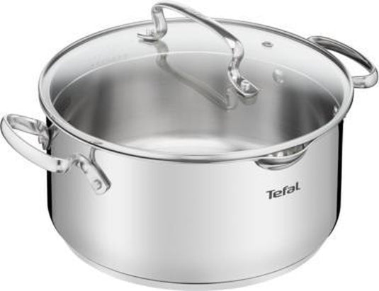 Tefal duetto+ kookpan - rond - 18 cm- roestvrijstaal - met deksel