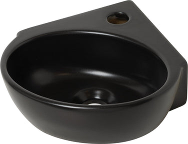 Plieger corner hoekfontein - 1 kraangat - zonder overloop - mat zwart - 29.5x31.5x9.5cm - keramiek