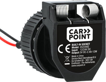 Carpoint inbouwcontactdoos usb-a + usb-c - 12 24v - 5 volt 2.4 ampère - opladen van maximaal twee apparaten -stofkap ter bescherming van de usb poorten