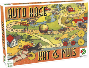 Tactic spellen van toen: auto race kat muis – bordspel – familiespel – vanaf 4 jaar – 2-6 spelers