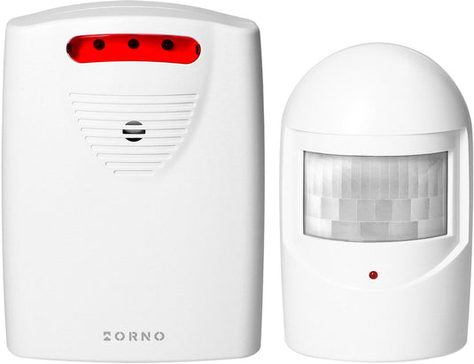 Orno draadloze bewegingsmelder met alarm - bewegingssensor ip44 waterdicht - wit