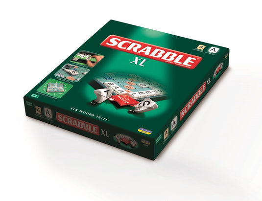 Megableu scrabble xl - het klassieke woordspel in extra groot formaat - bordspel voor de hele familie - 2-4 spelers - grote letters met tilelock-systeem