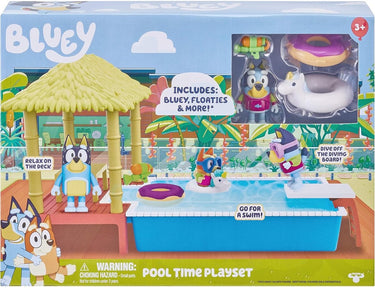 Moose toys bluey zwembad speelset - met accessoires - bluey - kinderen - moose speelgoed