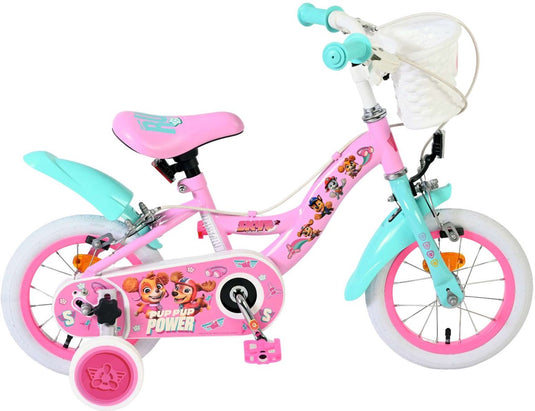 Volare paw patrol kinderfiets - meisjes - 12 inch - roze - twee handremmen