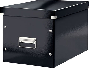 Leitz wow click store kubus grote opbergdoos - 80% gerecycled karton - 32x36 cm (bxd) - zwart