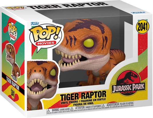 Funko jurassic park tiger raptor vinylfiguur 2041 unisex pop! - neutraal - standard