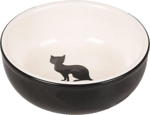 Flamingo - katten eet-en drinkbak nala - zwart wit - 13 x 13 x 4.5 cm s