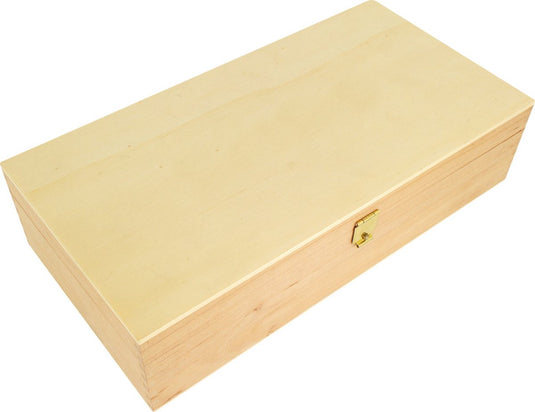 Kangaro tekendoos - 3-vaks indeling - 24 x 12,5 x 6cm - ongelakt - beukenhout