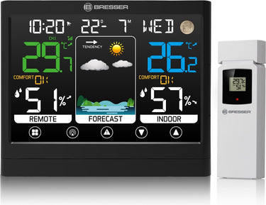 Bresser weerstation - meteotemp bf - touch screen - zwart - thermo hygro meter - binnen en buiten