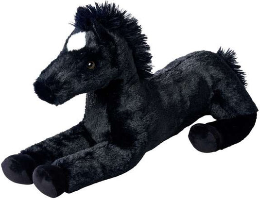 Simba toys plush liggend paard - zwart pluche knuffel van 60 cm