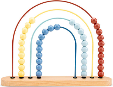 Woet ® houten telraam abacus - pastelkleurig reken speelgoed - leer tellen en kleuren herkennen - educatief telspel - fsc - vanaf 1 jaar