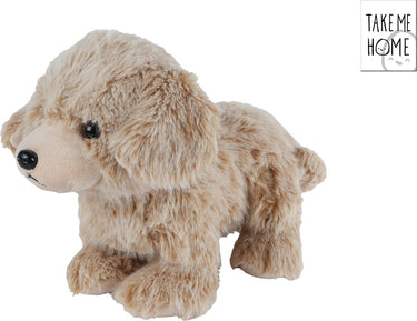 Take me home pluche hond staand 35cm knuffel speelgoed.