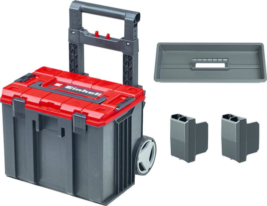 Einhell e-case l systeemkoffer - max. laadvermogen: 120 kg - universeel opbergen en transporteren van accessoires en gereedschap - met wieltjes - stapelbaar - koppelbaar