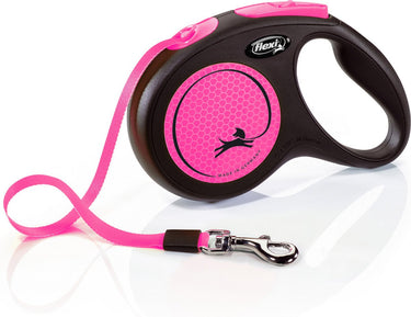 Flexi rollijn new classic neon tape zwart roze