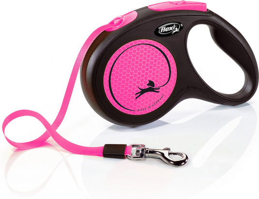 Flexi rollijn new classic neon tape zwart roze