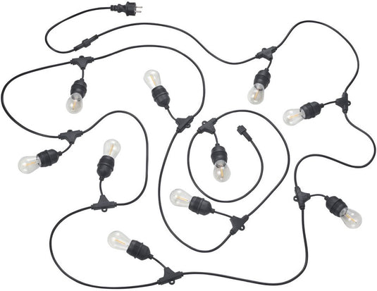Rl live your light reality chain - lichtsnoer - zwart mat - incl. 10x e27 1 w - niet geschikt voor externe dimmer - wand- en plafondmontage - buitenverlichting - ip44