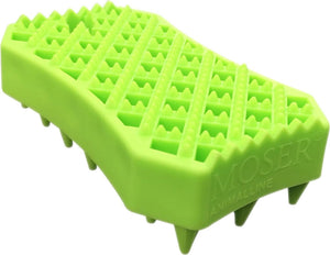 Moser sheddy universele rubberen borstel - hondenvachtverzorging - 70x35x115 mm groen grijs