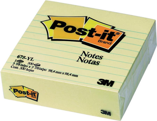 Post-it ® notes, canary yellow™, gelijnd, 1 blokje, 100 x 100 mm