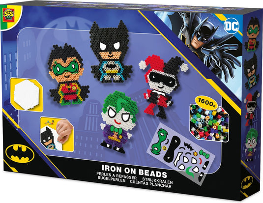 Ses creative - beedz art - dc batman figuren - strijkkralen - 1600 stuks met grondplaten en strijkvellen - vanaf 5 jaar