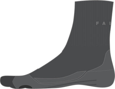Falke tk2 short anti-blaar dik wol functioneel materiaal wandelsokken heren grijs - maat 42-43