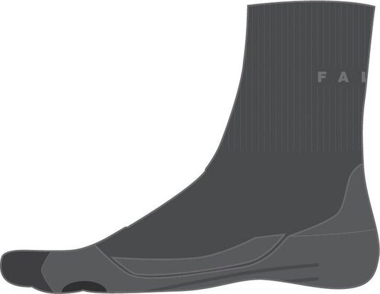 Falke tk2 short anti-blaar dik wol functioneel materiaal wandelsokken heren grijs - maat 42-43