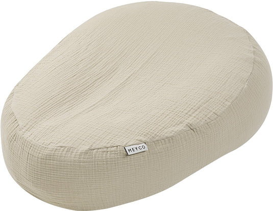 Meyco baby uni relaxhoes voor voedingskussen - pre-washed hydrofiel - sand