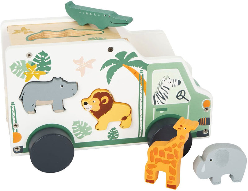 Load image into Gallery viewer, Small foot - houten vormenstoof jeep safari, 6dlg.
