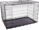 Flamingo hondenbench nyo zwart xxl – 124x77x81,5 cm – opvouwbare draadkooi met 2 deuren lade – hondenbench met handvat