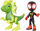 Spider-man marvel spidey and his amazing friends - dino-webs miles morales en electrosaurus - actiefiguur - 10 cm