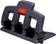 Rapid supreme press less 4-gaats perforator sp34 - perforeeert tot 30 vel - voor mappen en ringbanden - zwart grijs