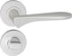 Impresso deurkruk - watford - voor binnen - rond met rond toiletrozet - aluminium - 2 stuks