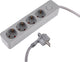 Q-link stekkerdoos - 4-voudig - plat - randaarde - 3 x 1.5 mm� - 1.5 m - textiel - grijs
