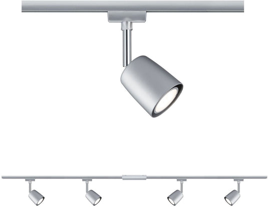 Paulmann urail railspot cover startersset gu10 max. 4x10w dimbaar 230v chroom mat, chroom