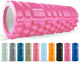 Tunturi yoga grid foam roller - massage roller - foamroller - fitness roller - roze - 33cm - incl. gratis fitness app